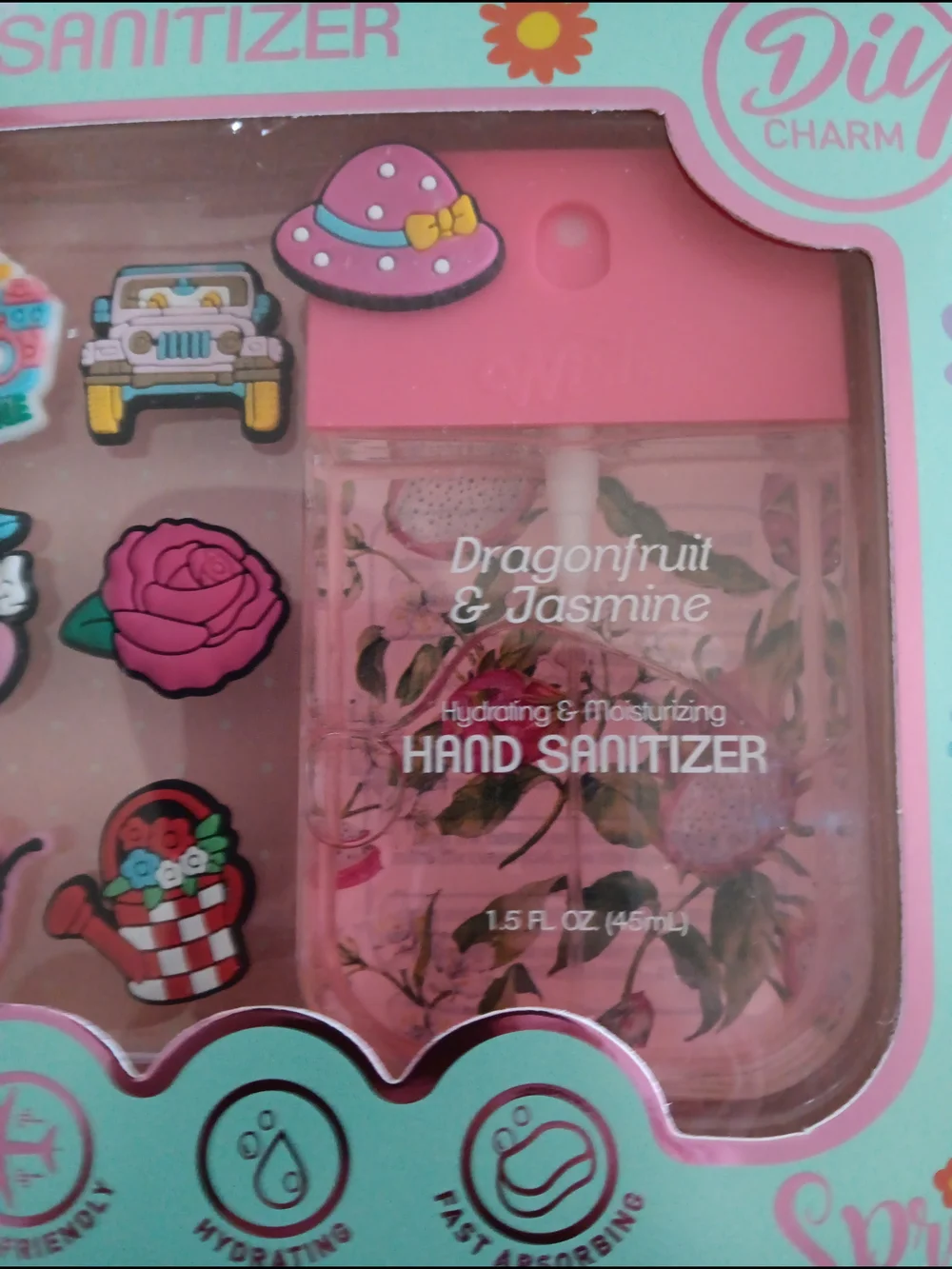 Wish Pink & Green Hand Sanitizer Duo with Decorative Charms